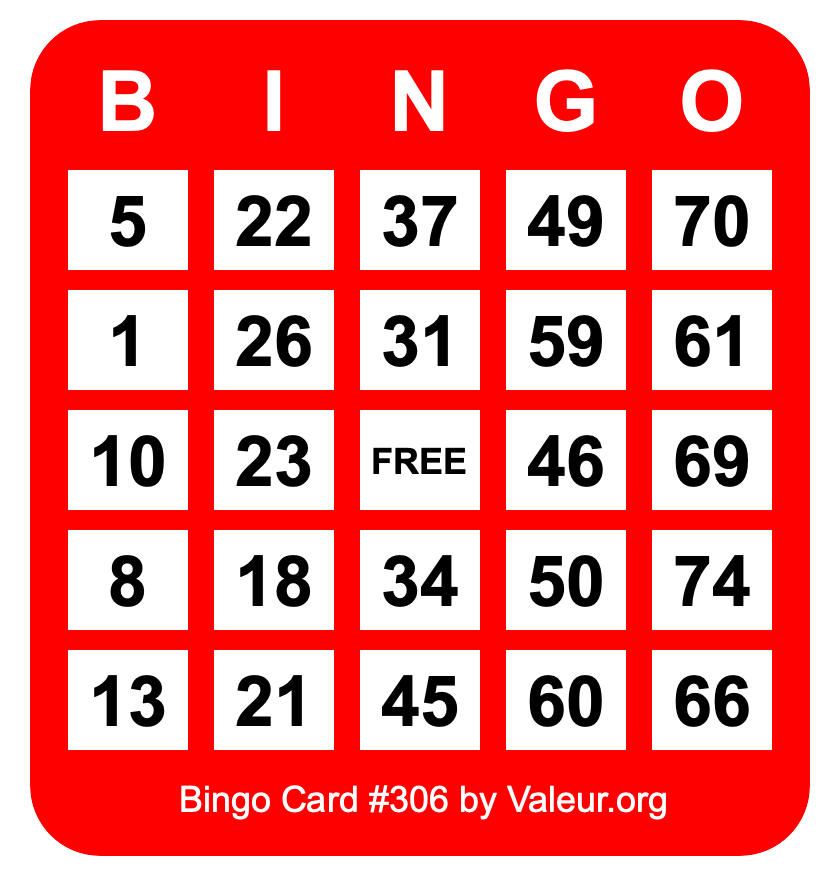 Bingo Card #306