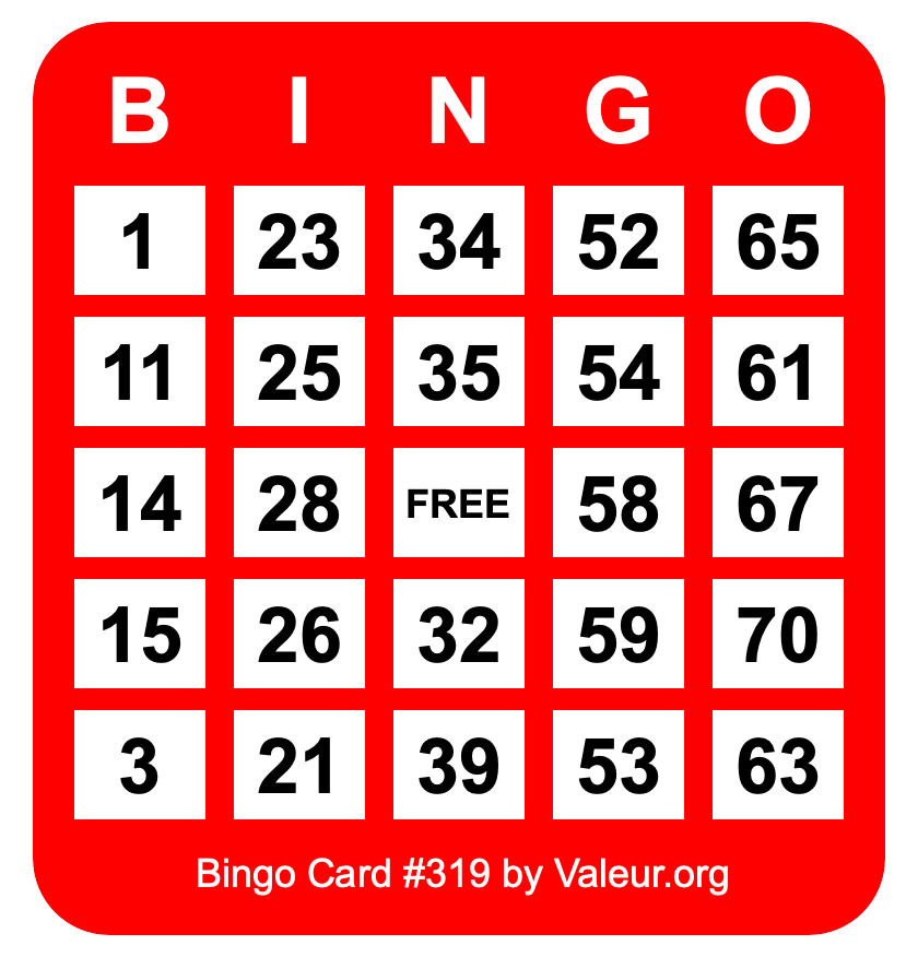 Bingo Card #319