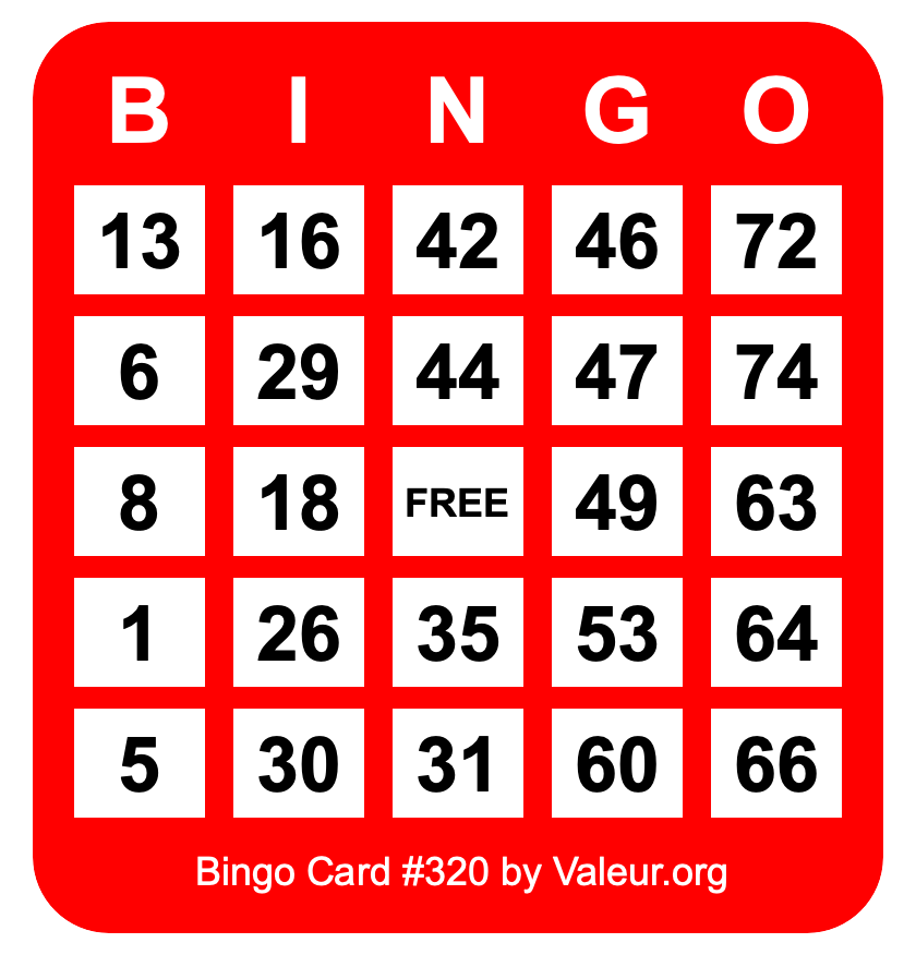 Bingo Card #320