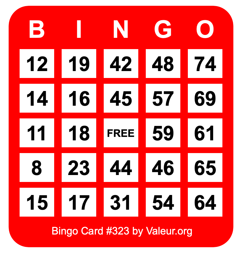 Bingo Card #323