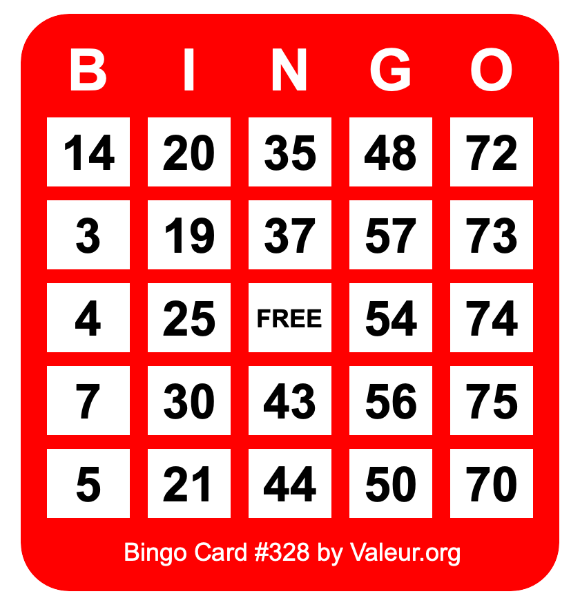 Bingo Card #328