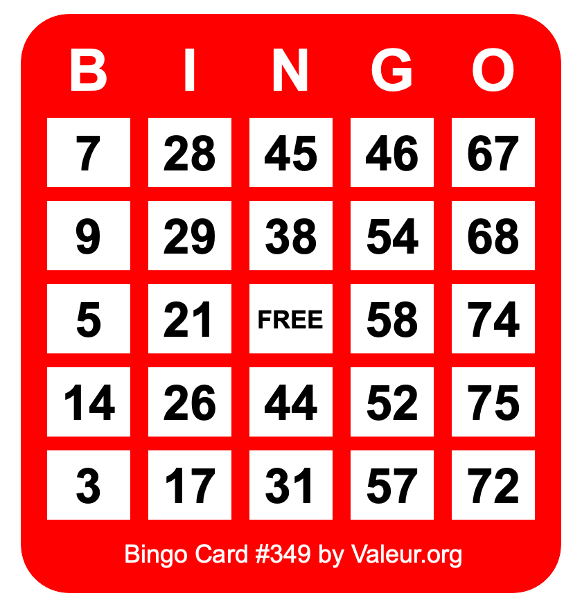 Bingo Card #349