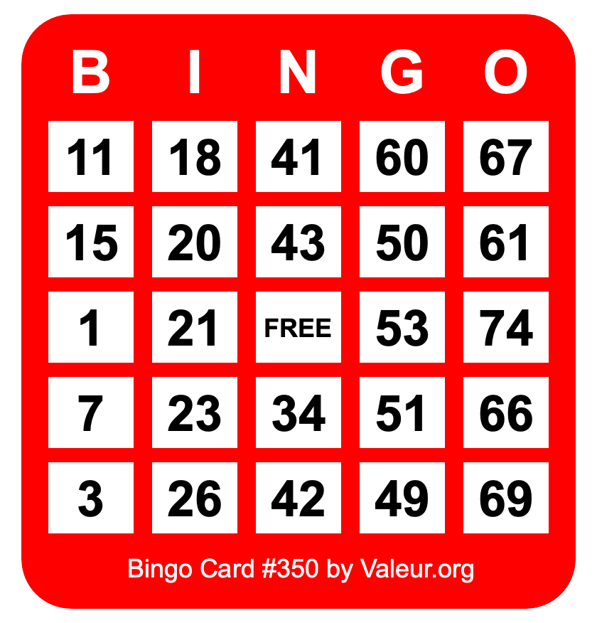 Bingo Card #350