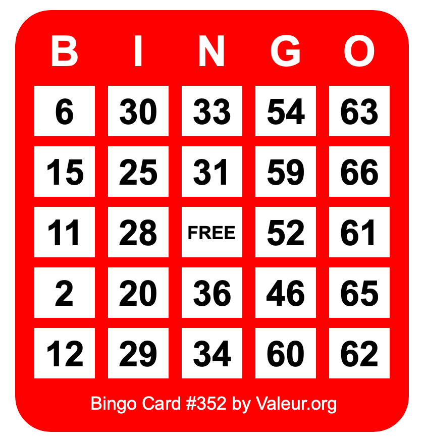 Bingo Card #352