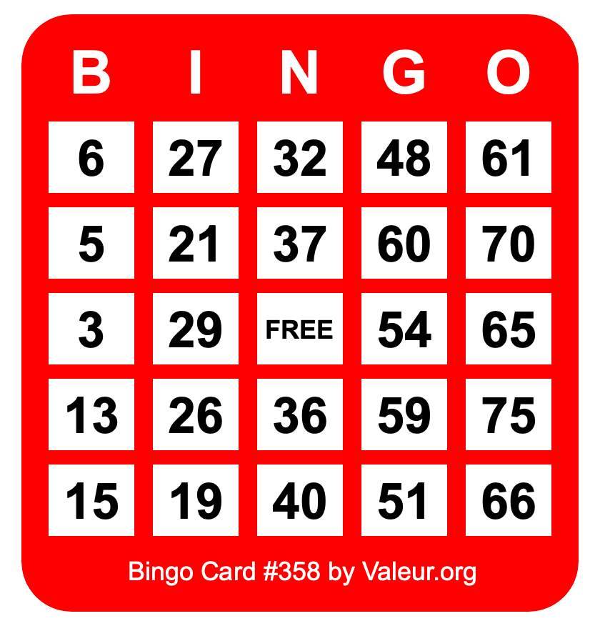 Bingo Card #358