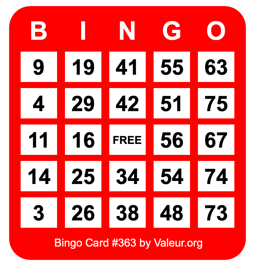 Bingo Card #363