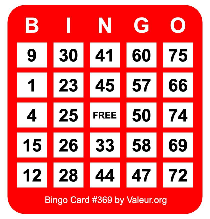 Bingo Card #369