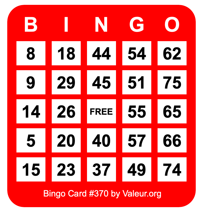 Bingo Card #370