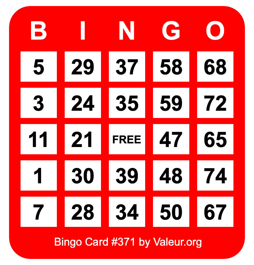 Bingo Card #371