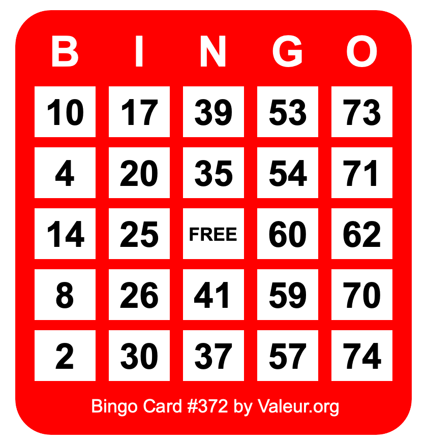 Bingo Card #372