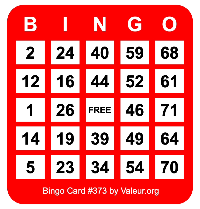 Bingo Card #373