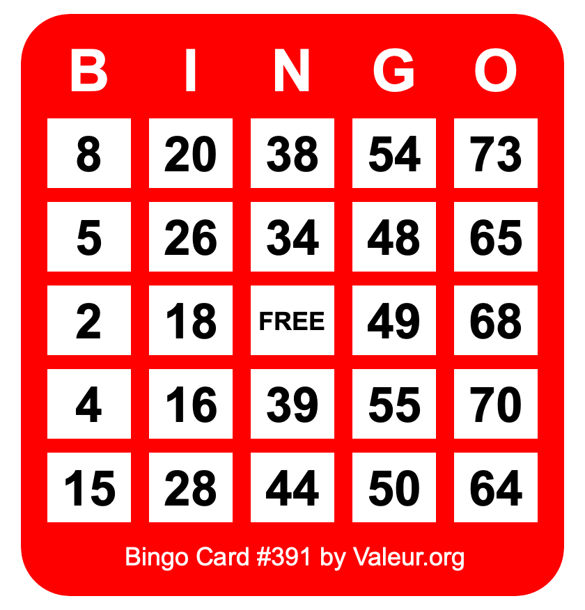 Bingo Card #391