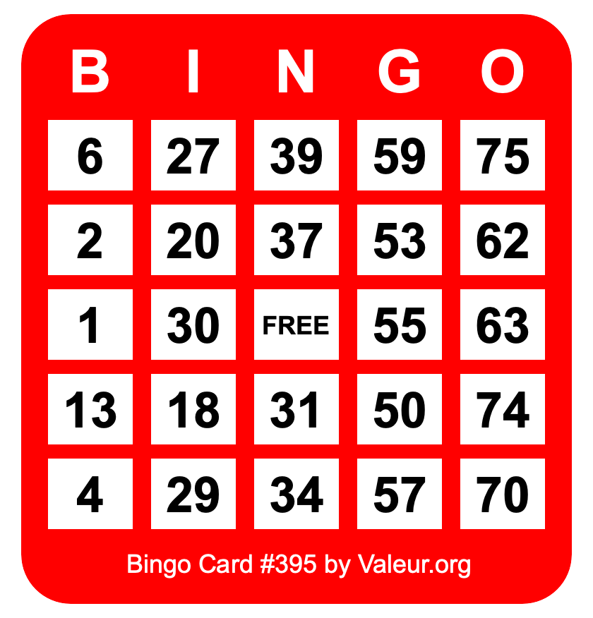 Bingo Card #395