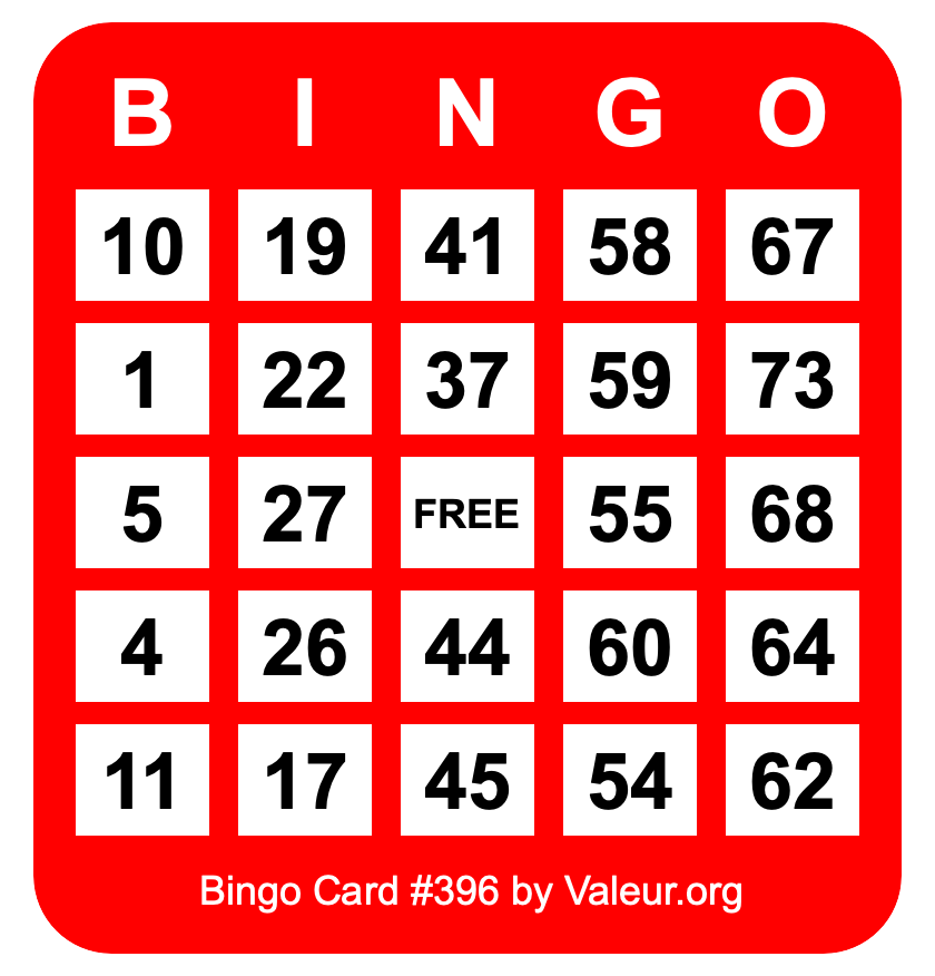 Bingo Card #396