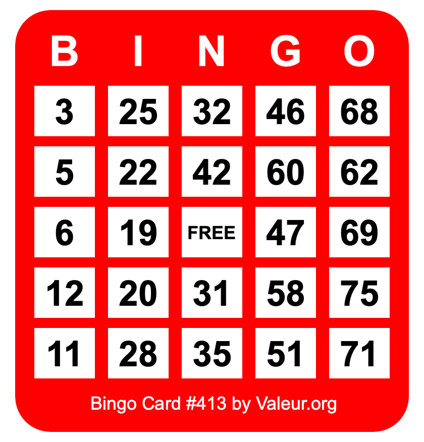 Bingo Card #413