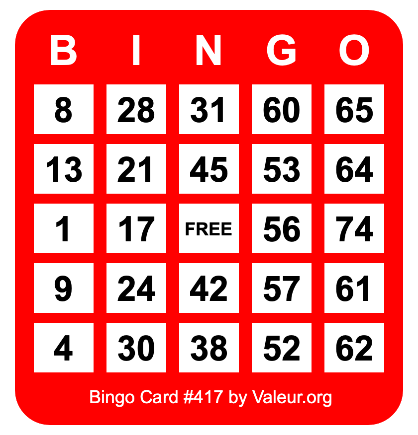 Bingo Card #417