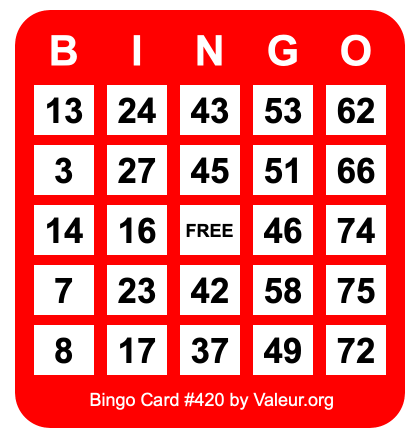 Bingo Card #420