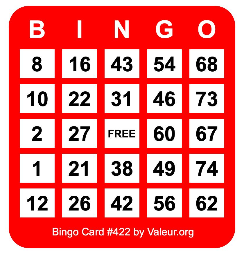 Bingo Card #422