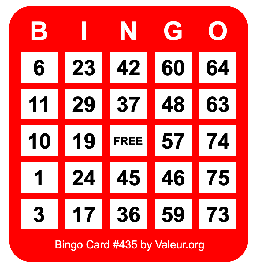 Bingo Card #435