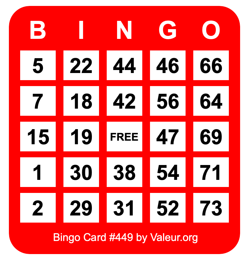 Bingo Card #449