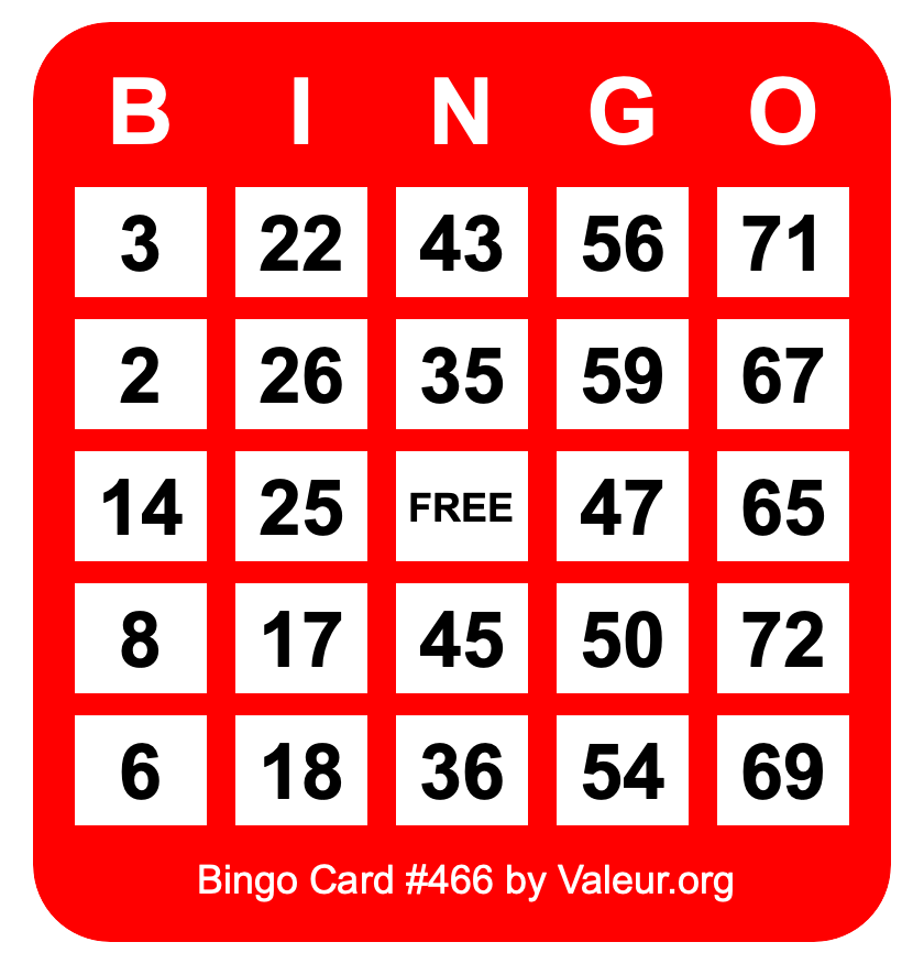 Bingo Card #466