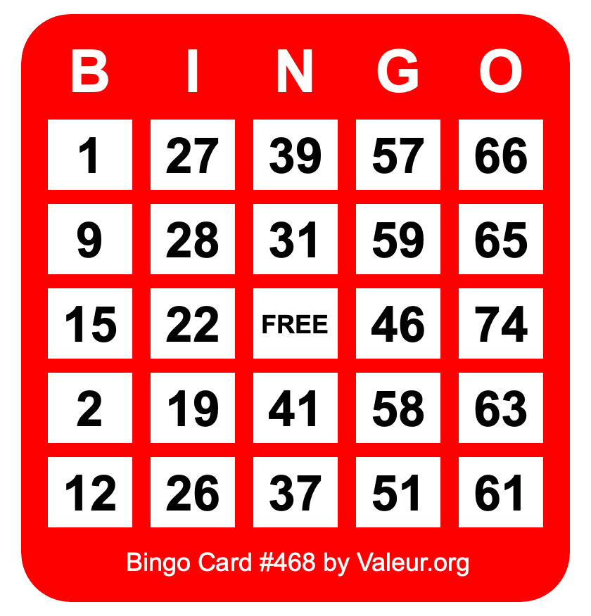 Bingo Card #468