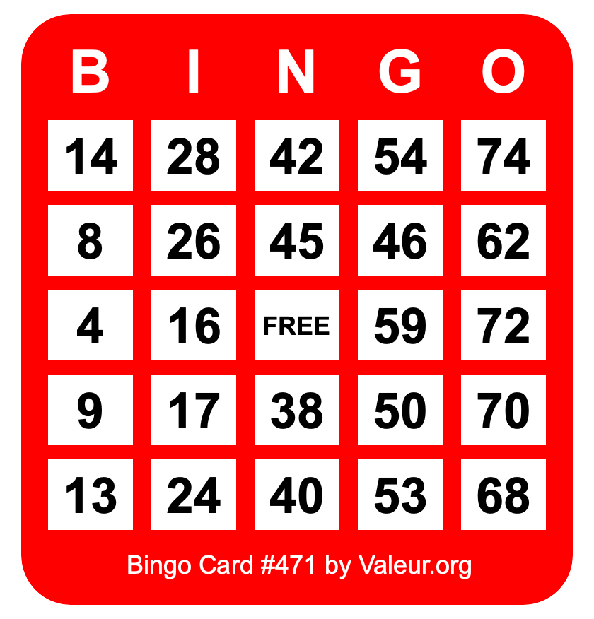 Bingo Card #471