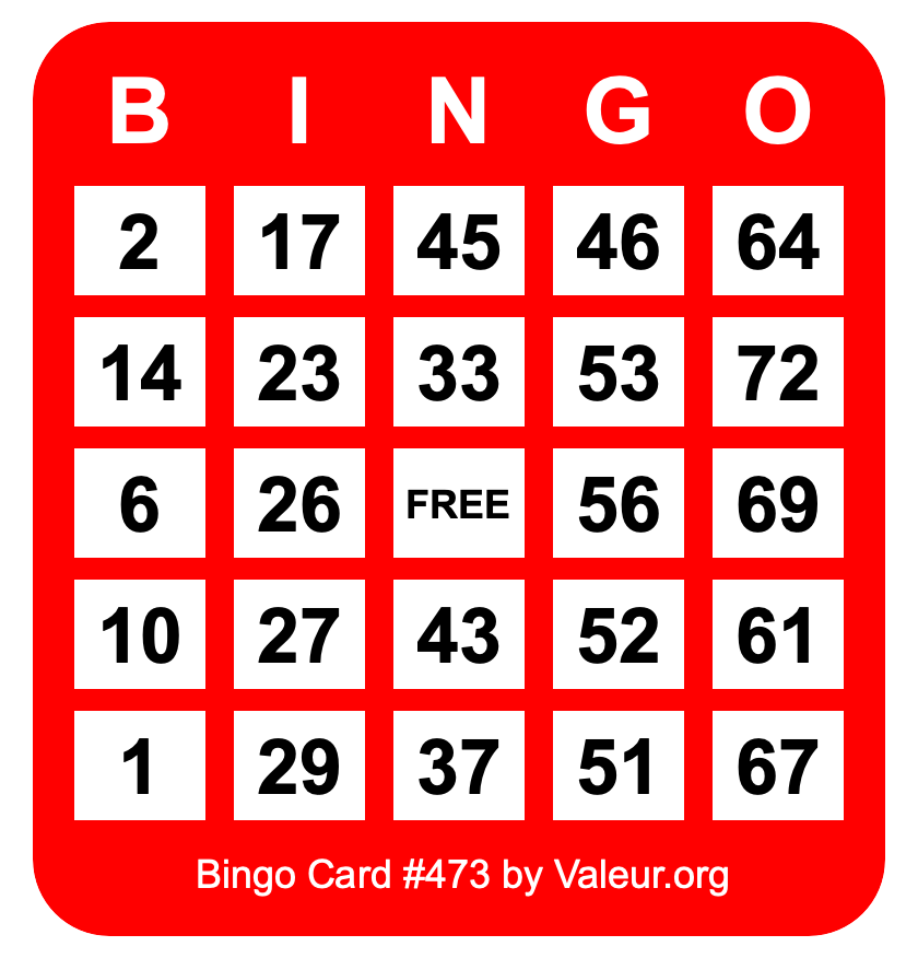 Bingo Card #473