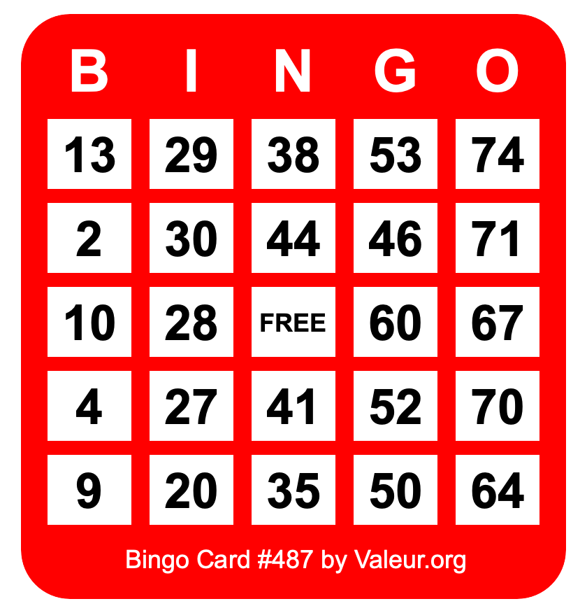 Bingo Card #487