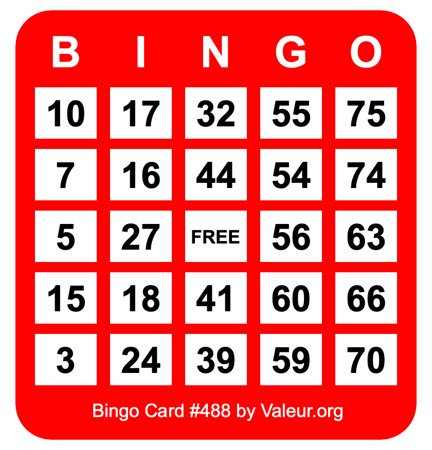 Bingo Card #488
