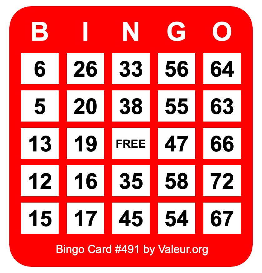 Bingo Card #491