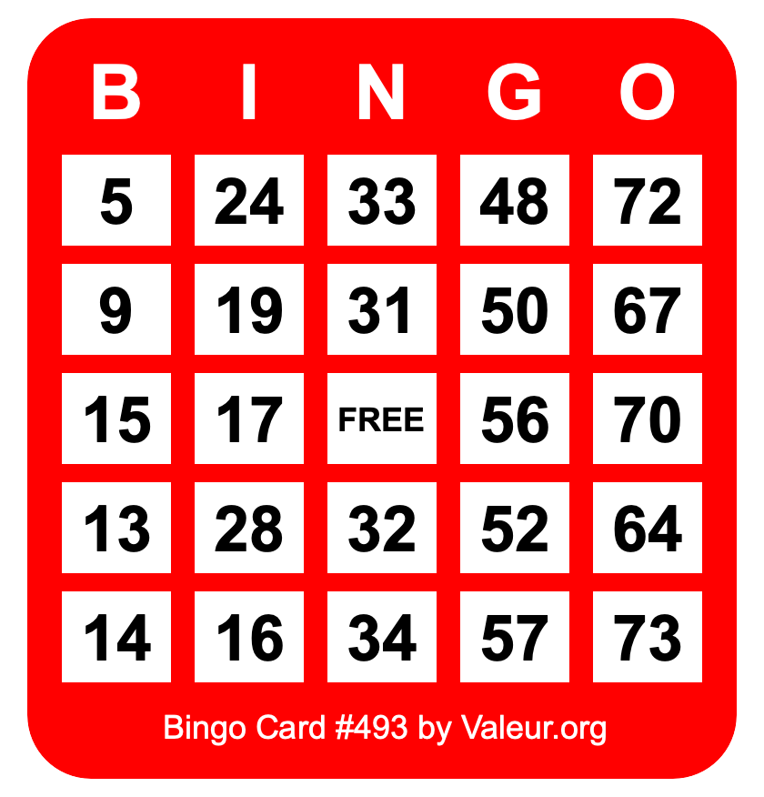 Bingo Card #493