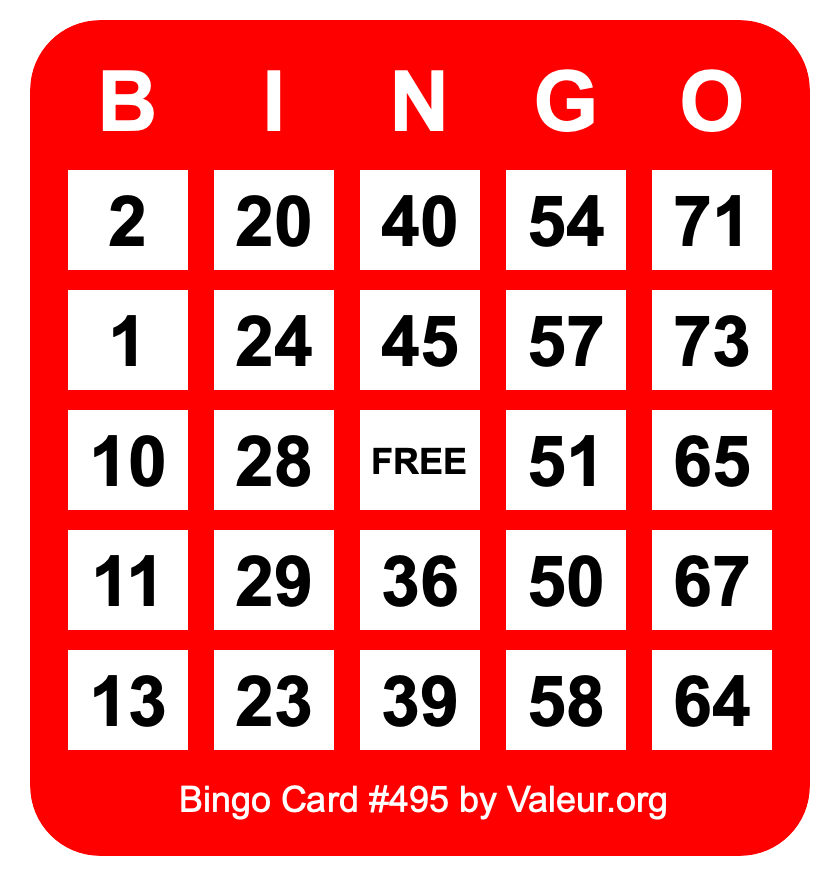 Bingo Card #495