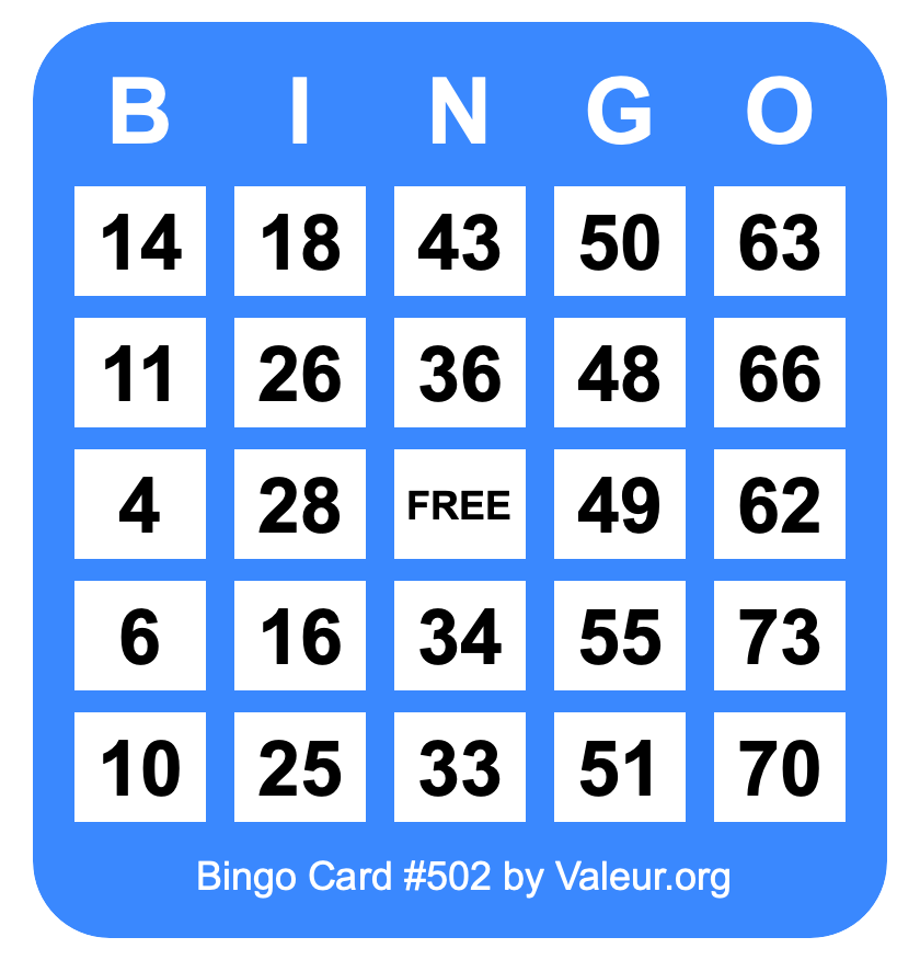Bingo Card #502