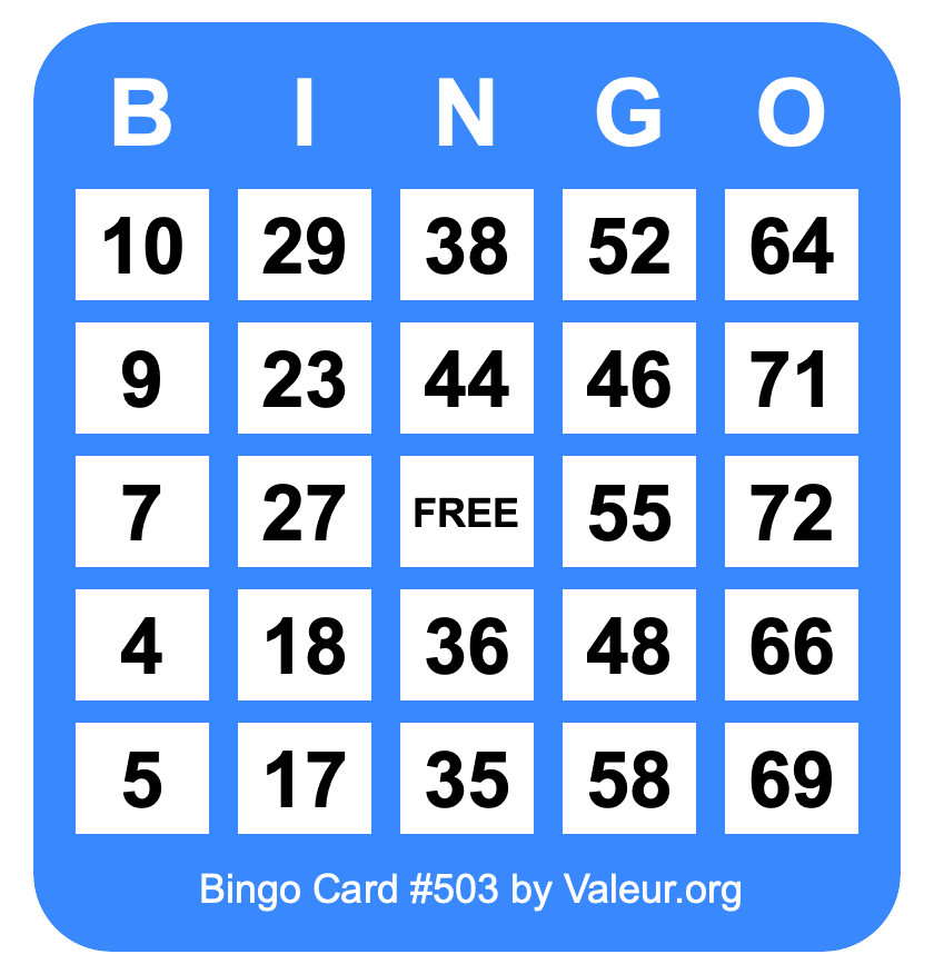 Bingo Card #503