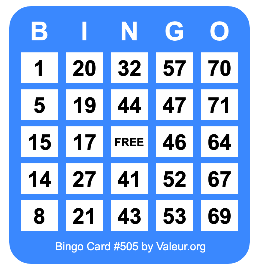 Bingo Card #505