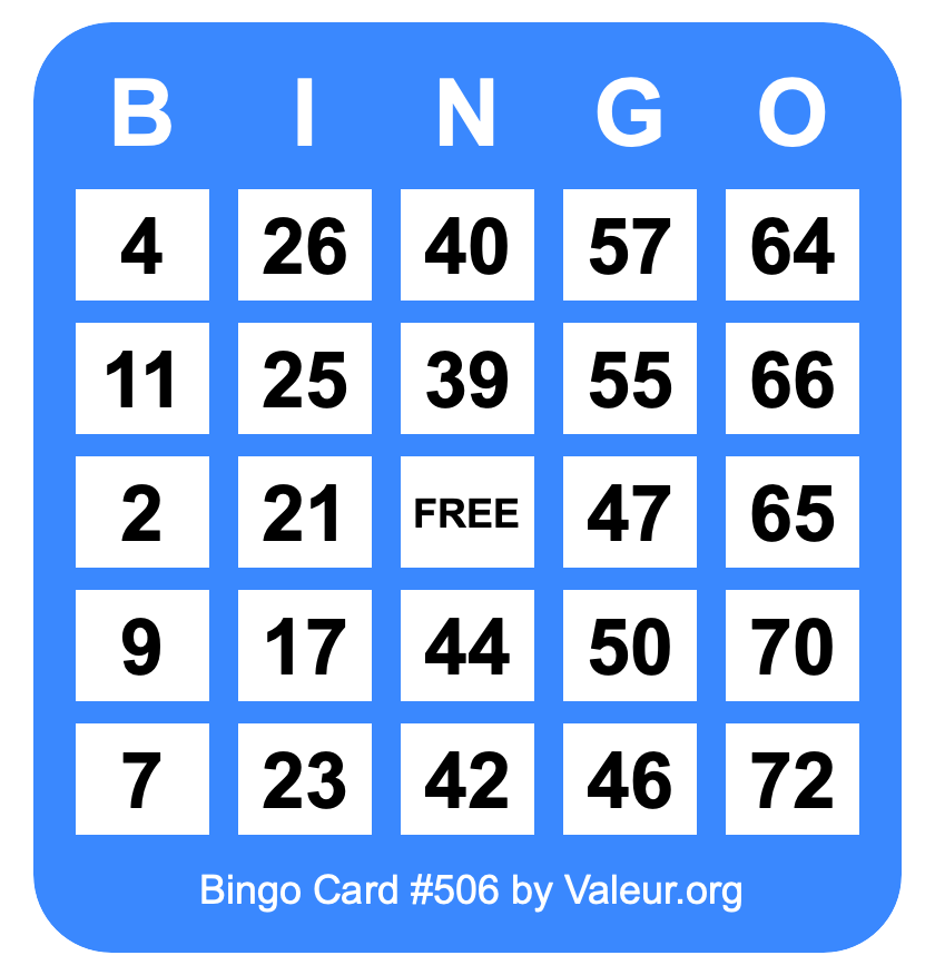 Bingo Card #506