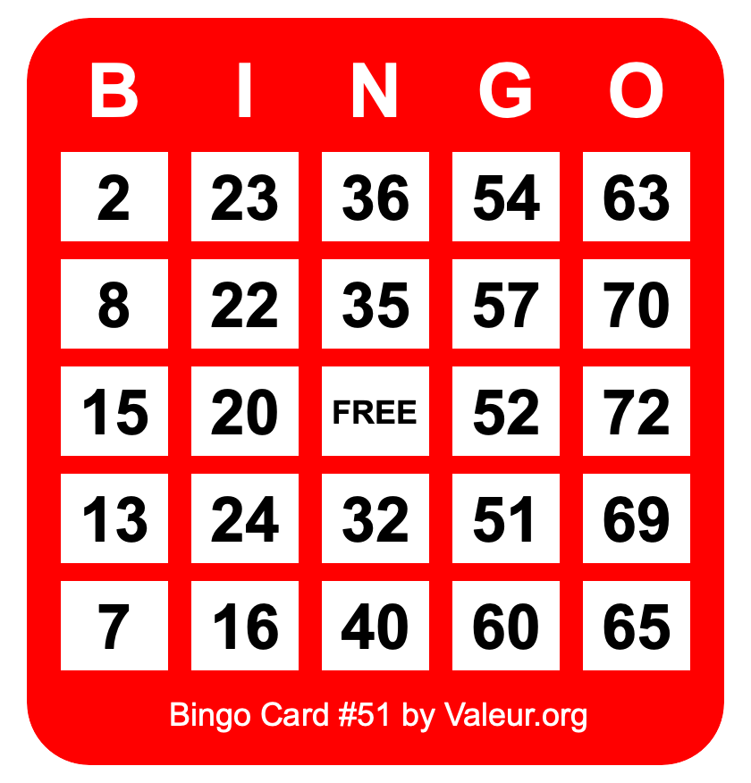Bingo Card #51