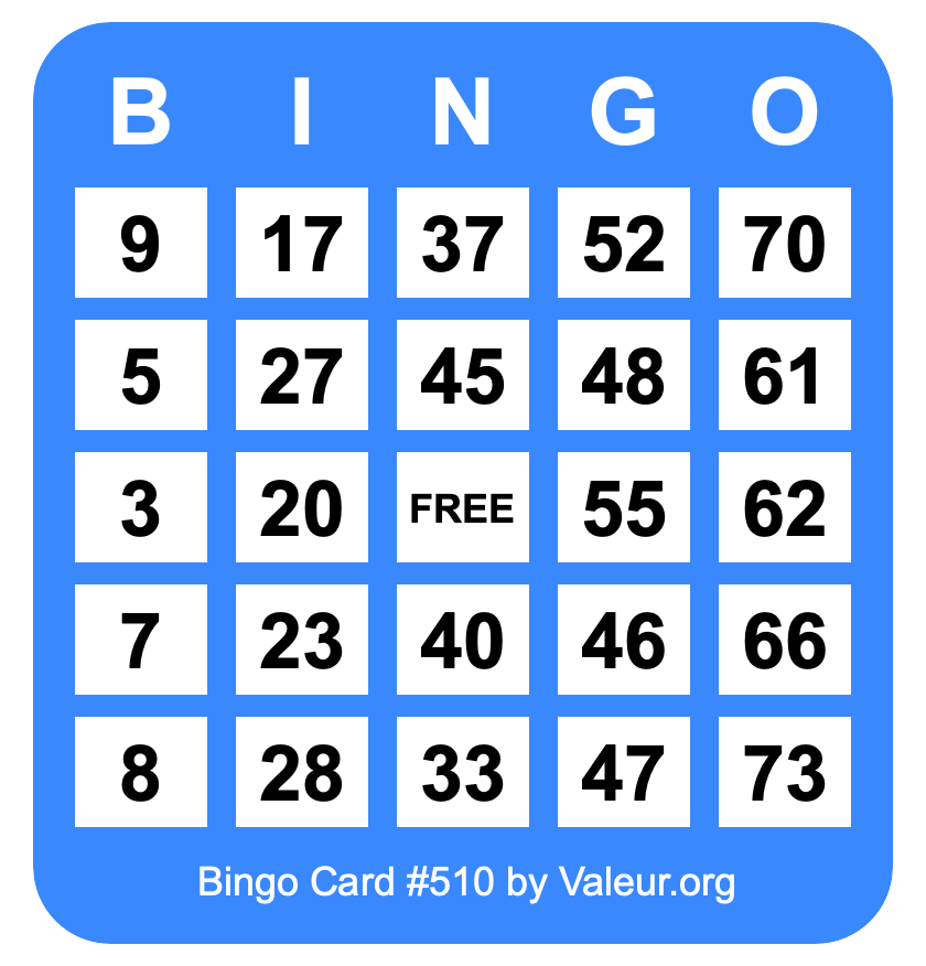Bingo Card #510