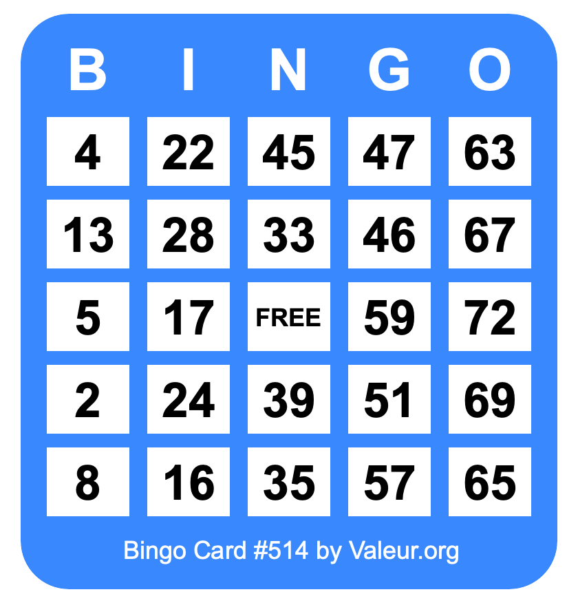 Bingo Card #514