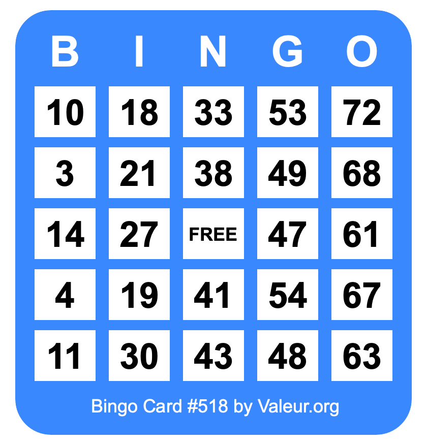 Bingo Card #518