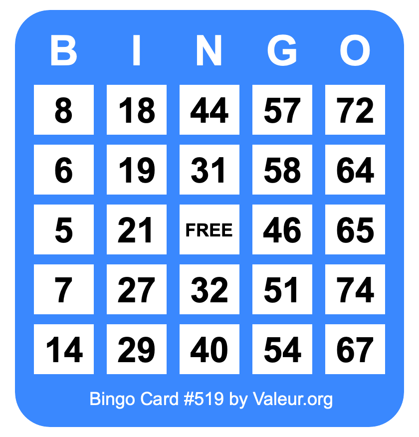 Bingo Card #519