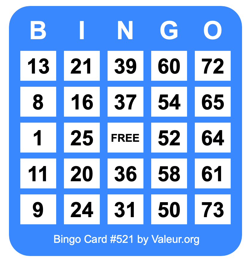 Bingo Card #521