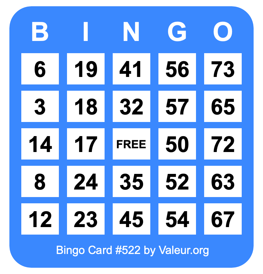 Bingo Card #522
