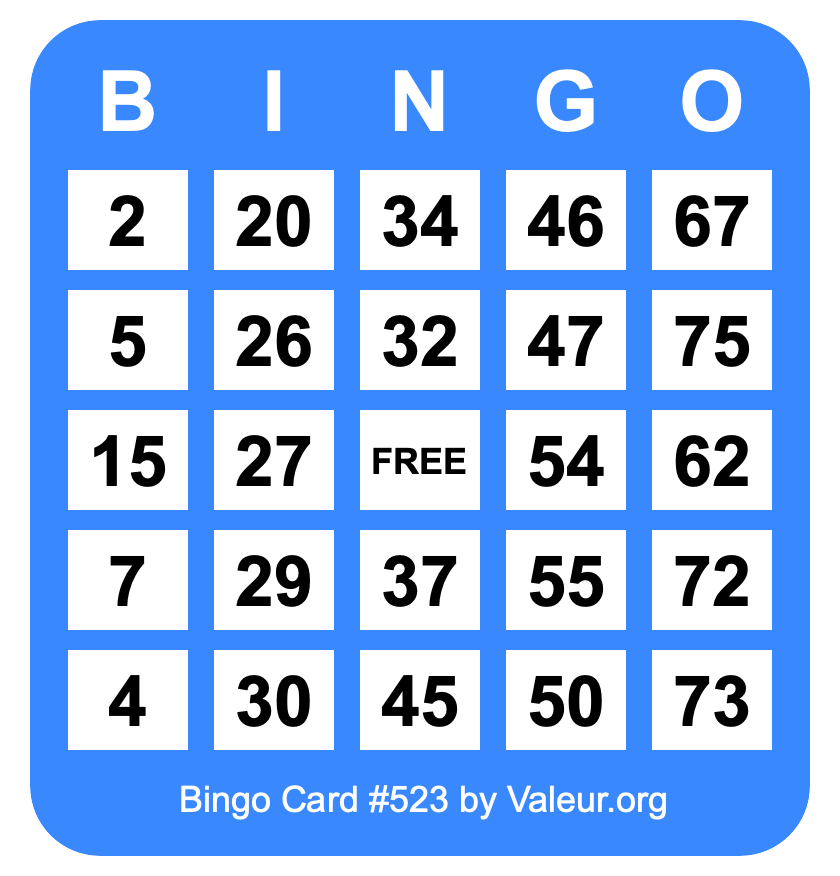 Bingo Card #523