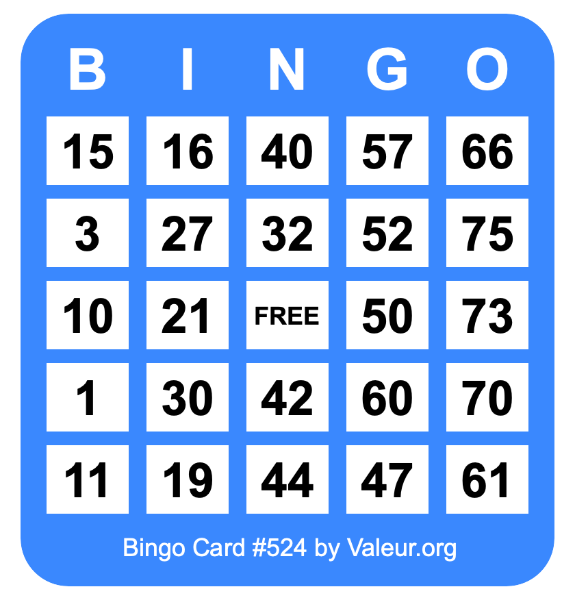 Bingo Card #524
