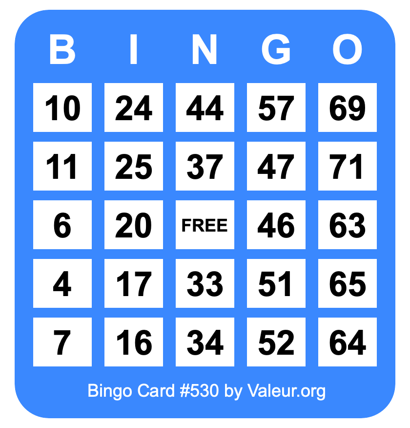 Bingo Card #530