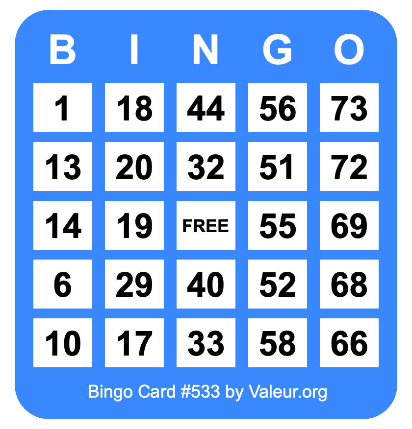 Bingo Card #533