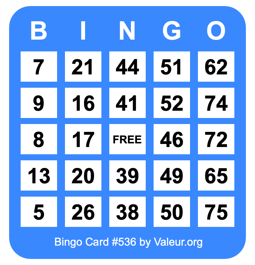Bingo Card #536