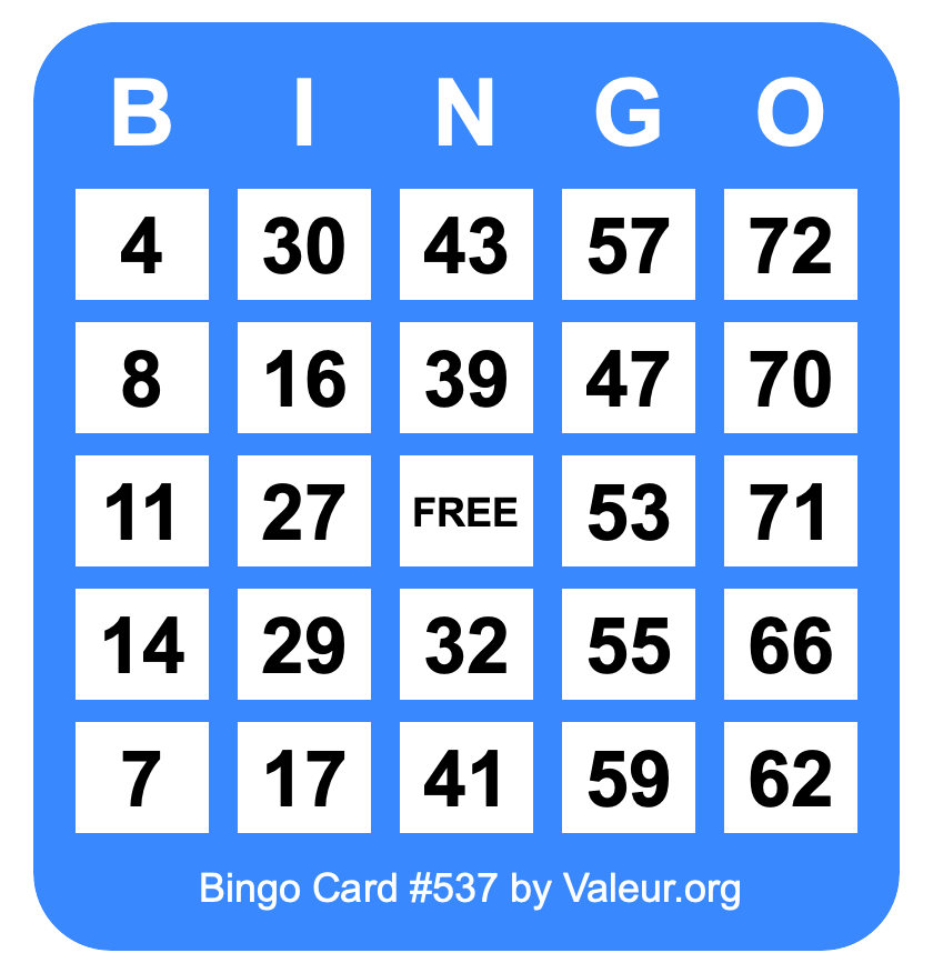 Bingo Card #537